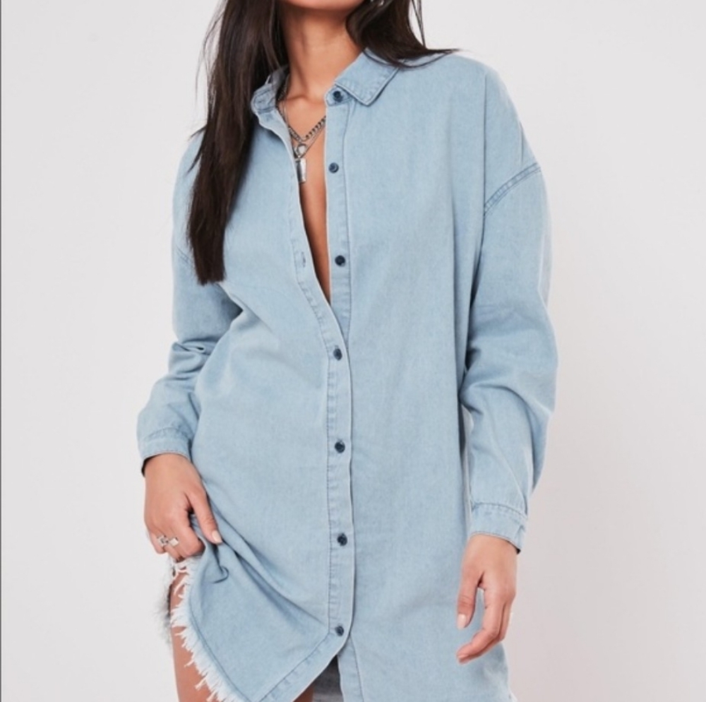 This Missguided Oversized Denim Shirt Dress